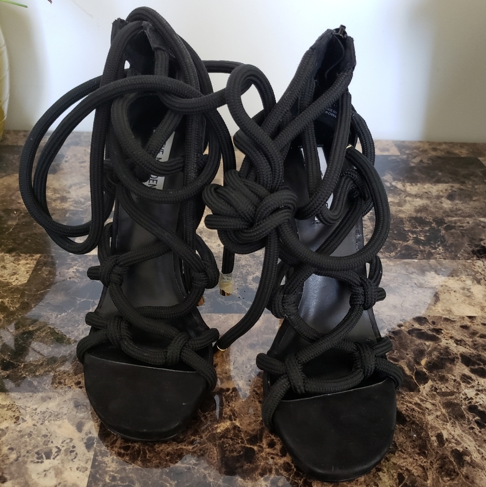 Steve Madden Black Rope Stiletto